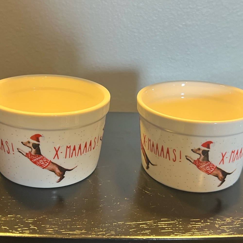 Festive Dog Print Ceramic Bowls